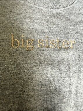 Gray 'big sister' Embroidered Sweatshirt 12-18m